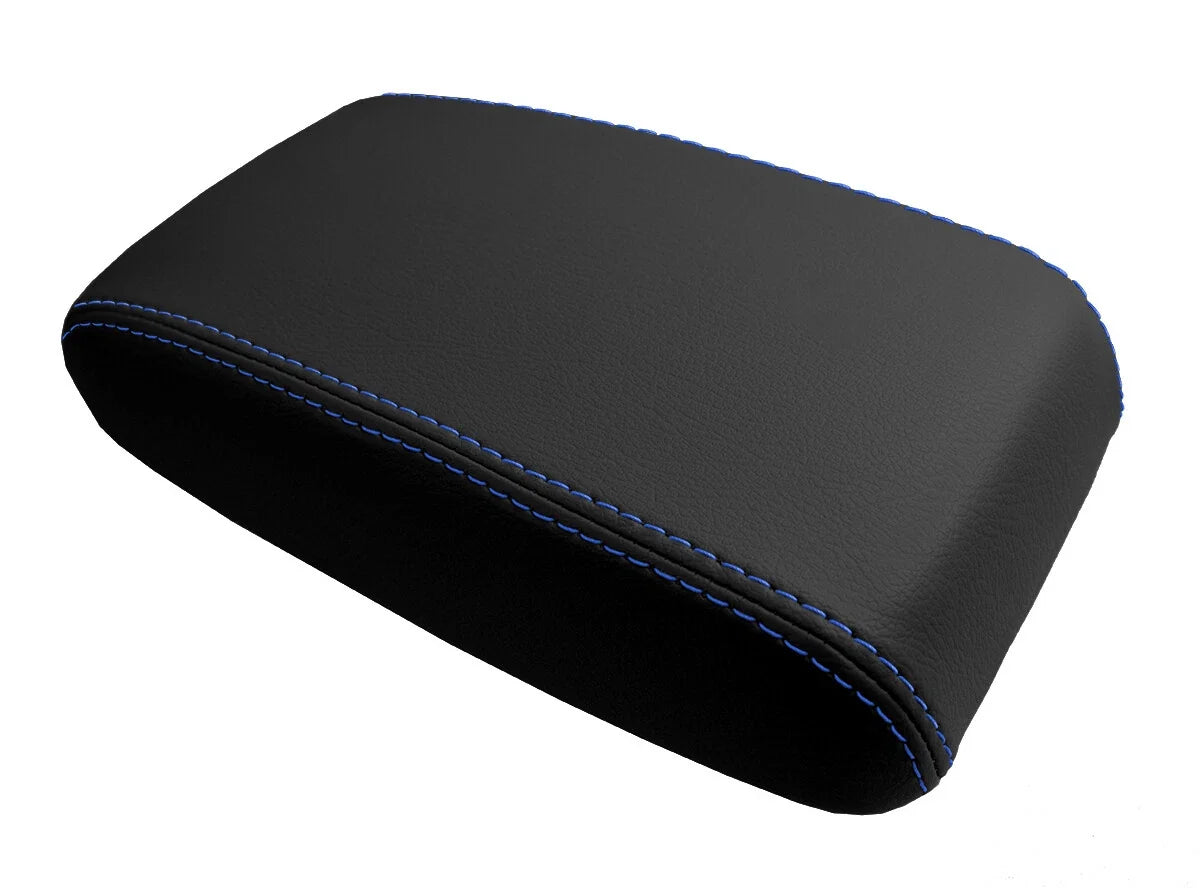 Leather Console Lid Armrest Cover for Toyota Matrix (2003–2008) Blue Stitch