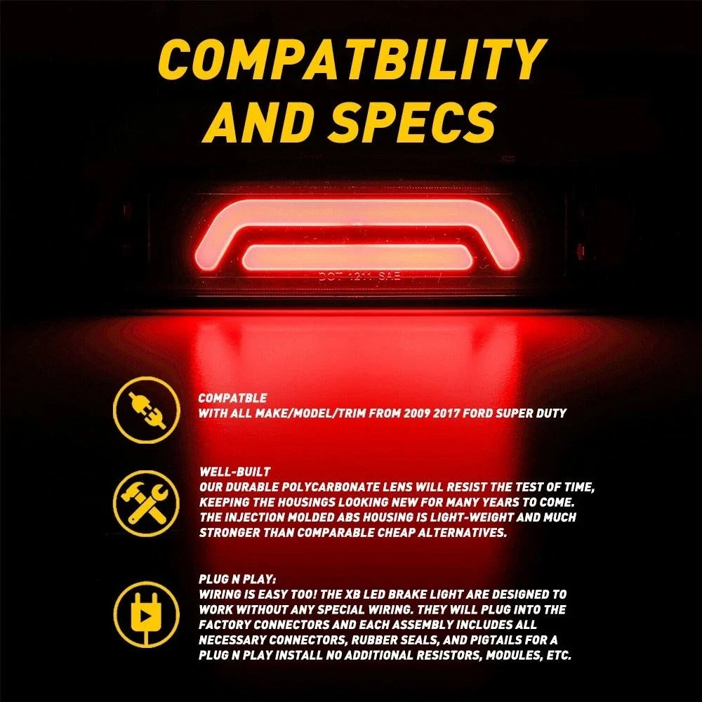3rd Brake Light with 3D LED Bar for Ford Super Duty (1999-2016)