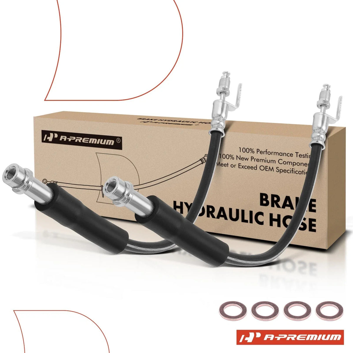 2X Front Brake Hydraulic Hose for Ford Transit-150 250 350 (2015–2021)