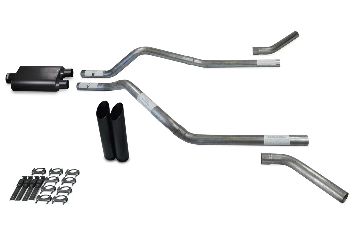 2.5" Exhaust Kit for 2000–2004 Chevy Blazer - Dual Chamber, Black Tips