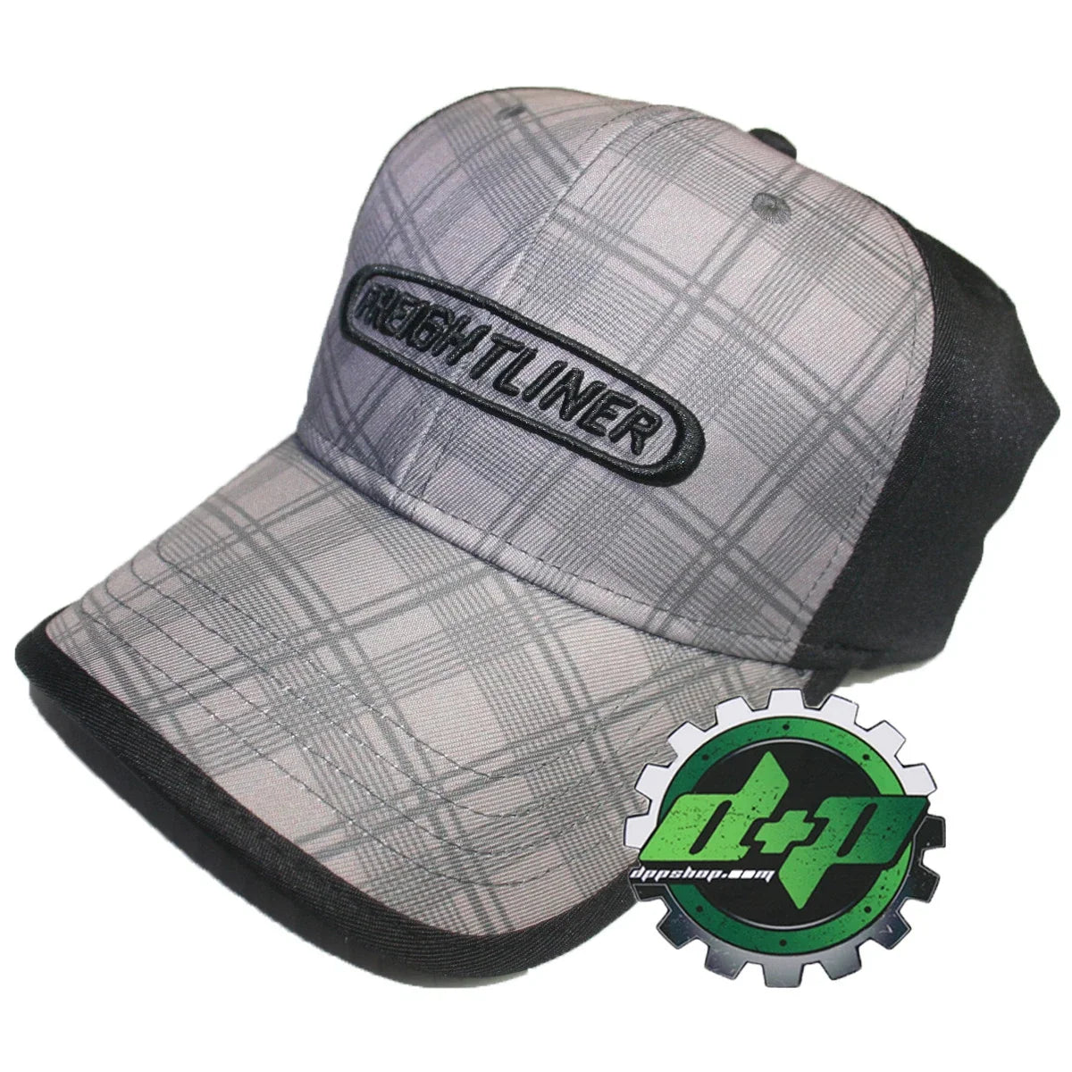 Plaid Stripe Hat in Gray for Freightliner Trucks (All Years)