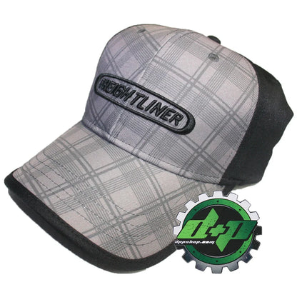 Plaid Stripe Hat in Gray for Freightliner Trucks (All Years)