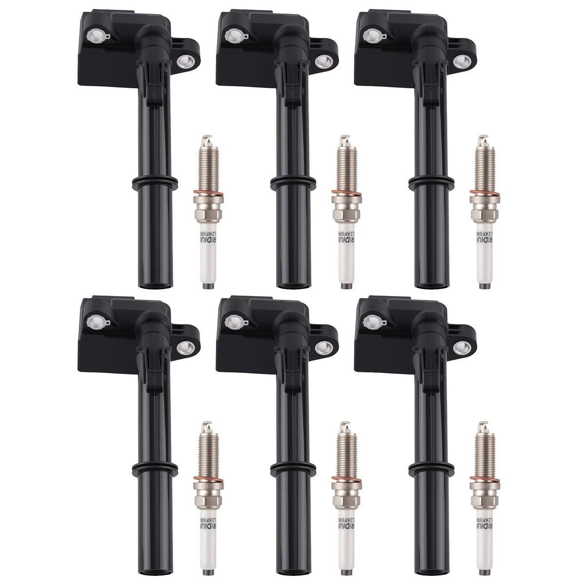 6 Ignition Coils with Spark Plugs for Mercedes E350 W212 3.5L 2014-2016
