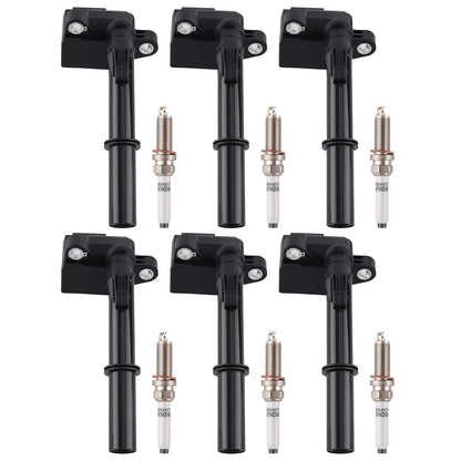 6 Ignition Coils with Spark Plugs for Mercedes E350 W212 3.5L 2014-2016