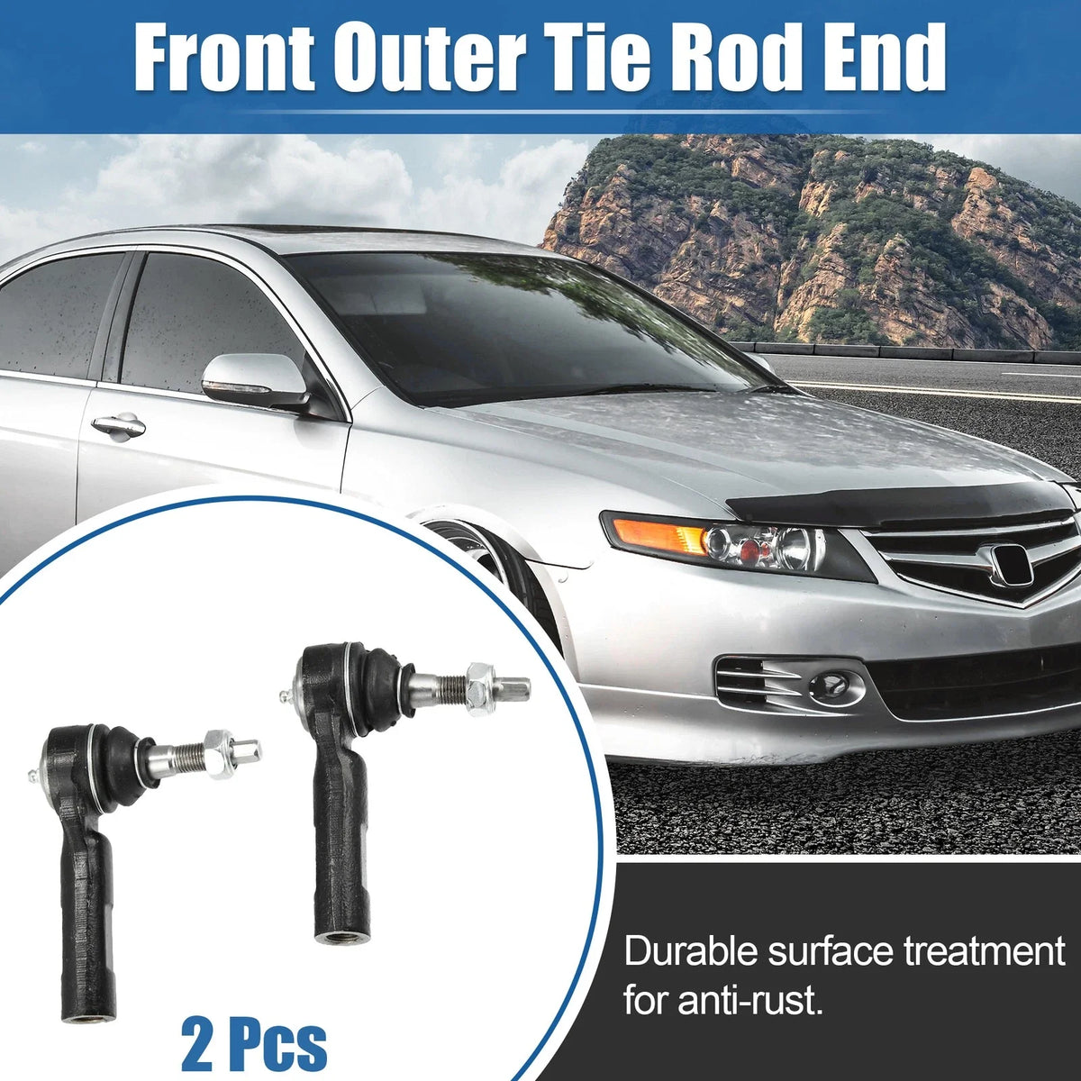 2pcs Front Outer Tie Rod End Link for Chrysler 300 (2005–2010) & Dodge ES3571