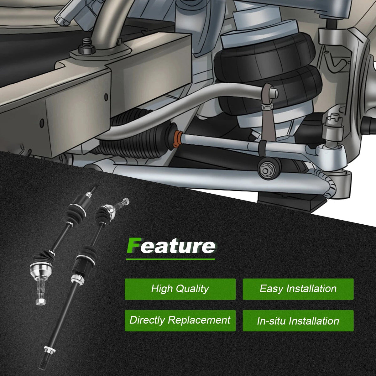 2X CV Axle Assembly for Rogue Select (2008–2013) Nissan Rogue