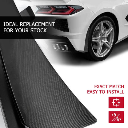 XL Carbon Style Extended Mud Flaps for C8 Corvette (2020–2023)