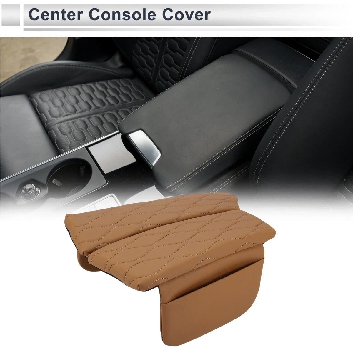 Storage Bag Center Console Cover for BMW 5 Series (2011-2017) Light Brown