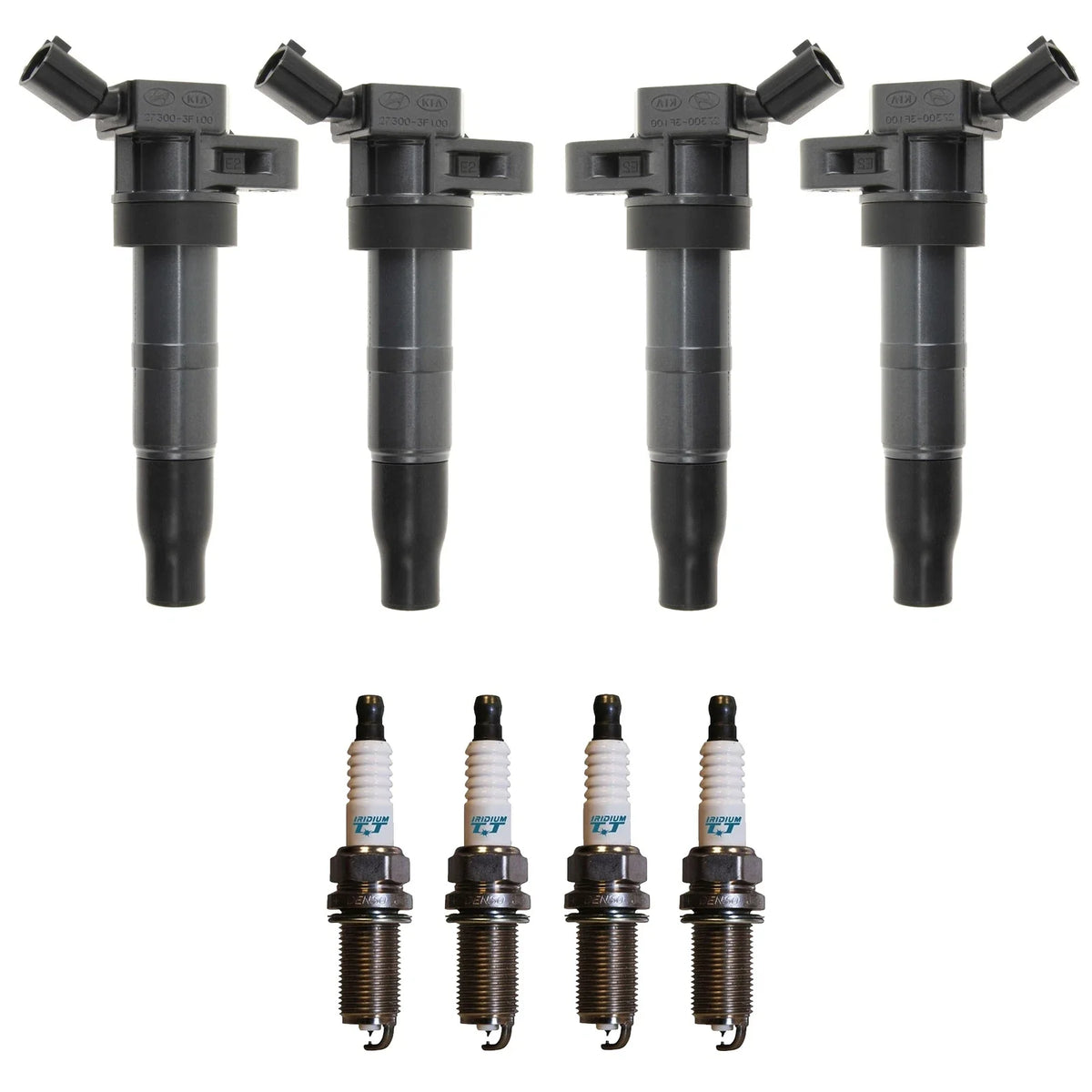 Set of 4 Ignition Coils & Iridium TT Spark Plugs for Hyundai Kia (2010–2020)