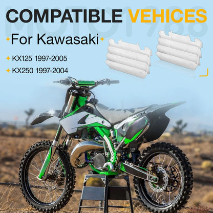 Radiator Louvers Guards 2-Pack in White for Kawasaki KX125 KX250 1997-2004