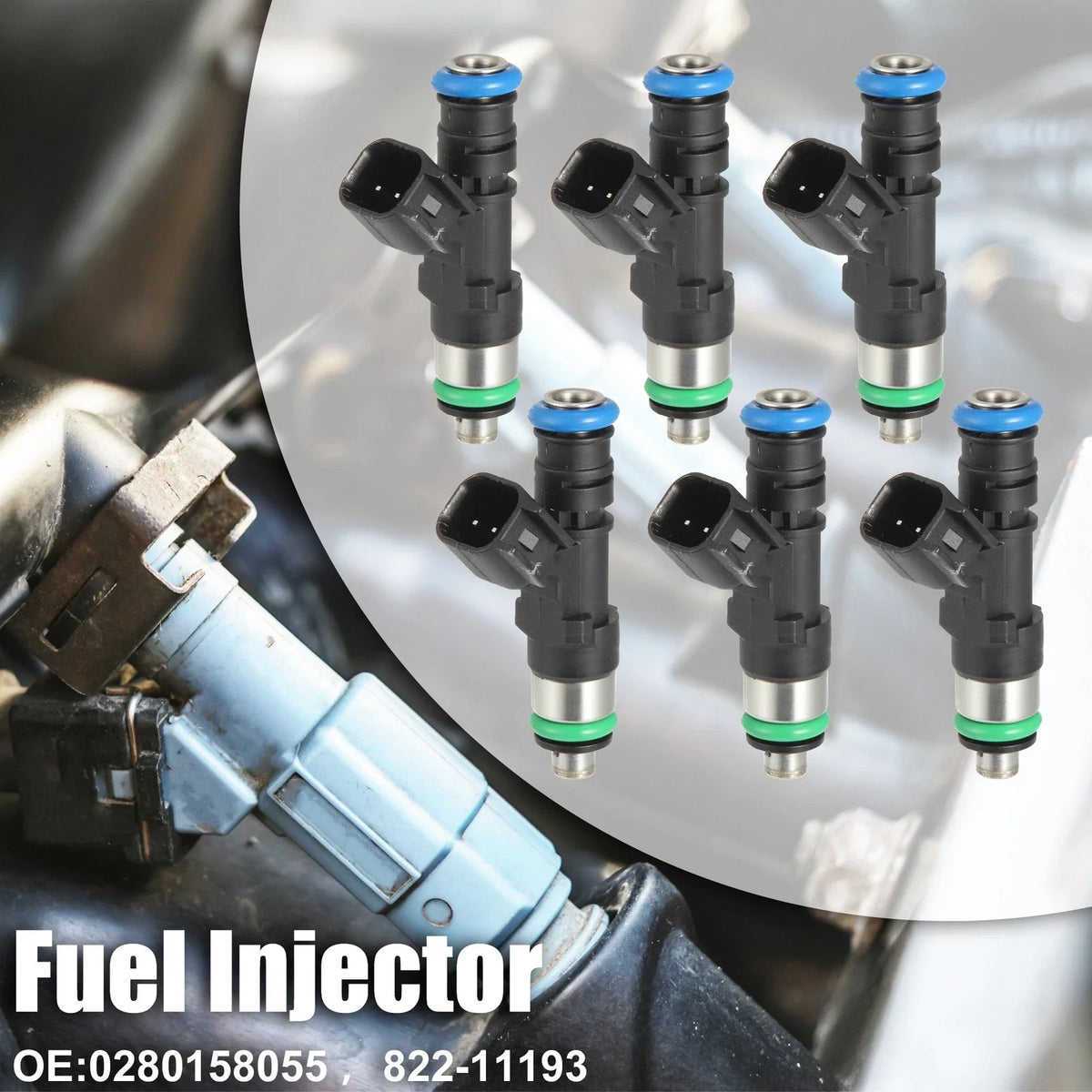 6Pcs Fuel Injector Nozzle 0280158055 for Ford Ranger Explorer (2007–2010)