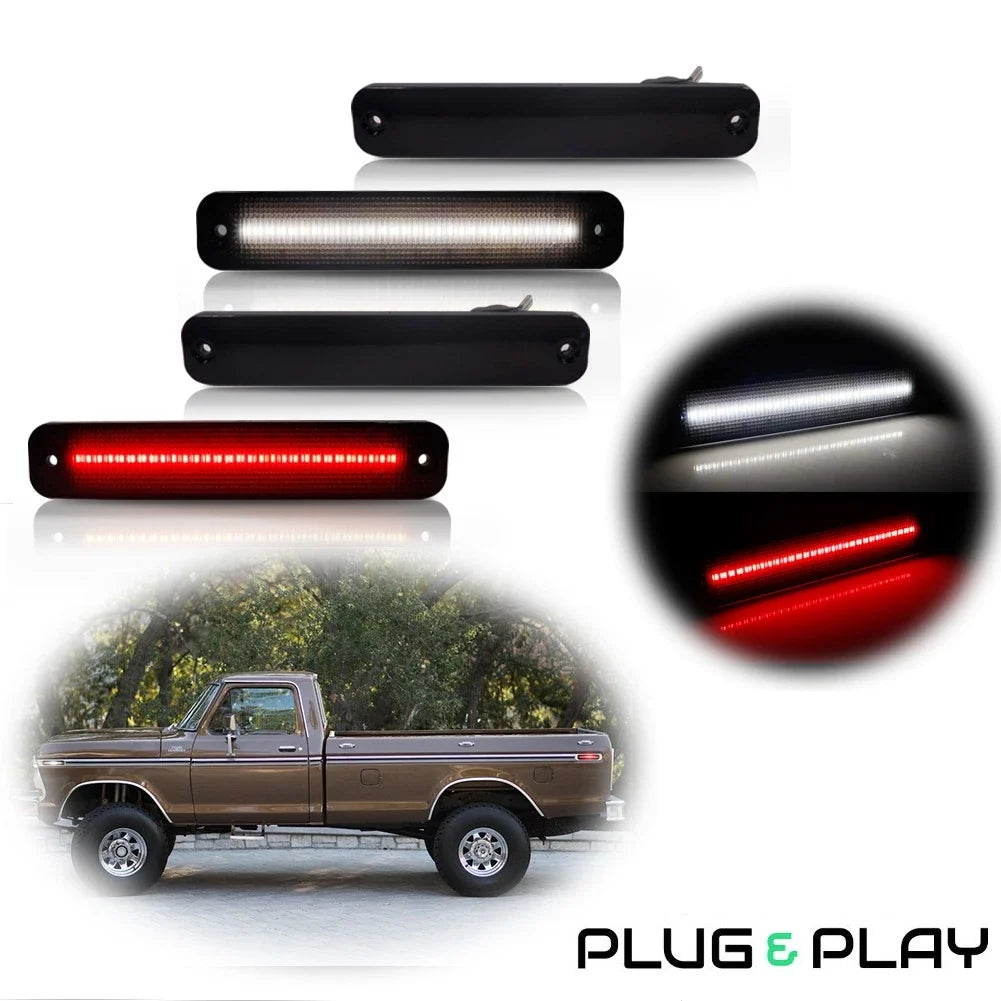 Set of 4 Smoked LED Side Marker Lights for Ford F Truck Bronco Econoline