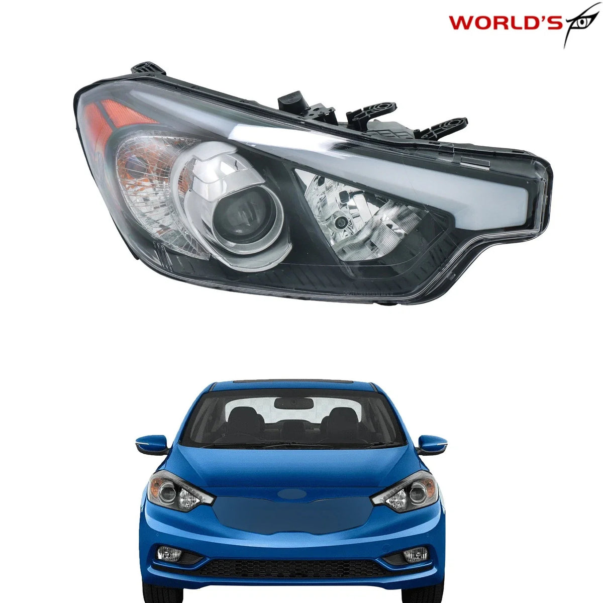 RH Passenger Side Halogen Headlight Assembly for Kia Forte (2014–2016)
