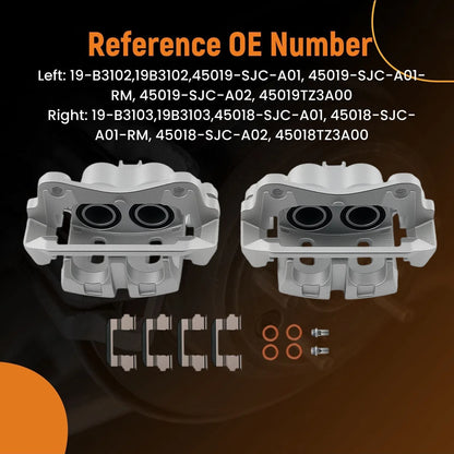 Front Disc Brake Caliper Set w/Bracket for TL Acura (2009-2014)