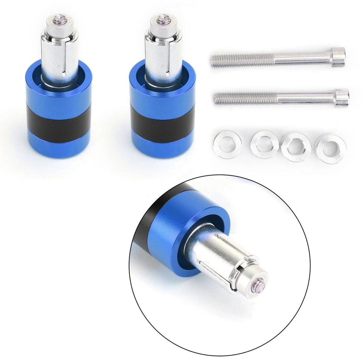 Set of 2 CNC Blue 7/8" 22mm Handle Bar Ends Vibration Reducing Sliders