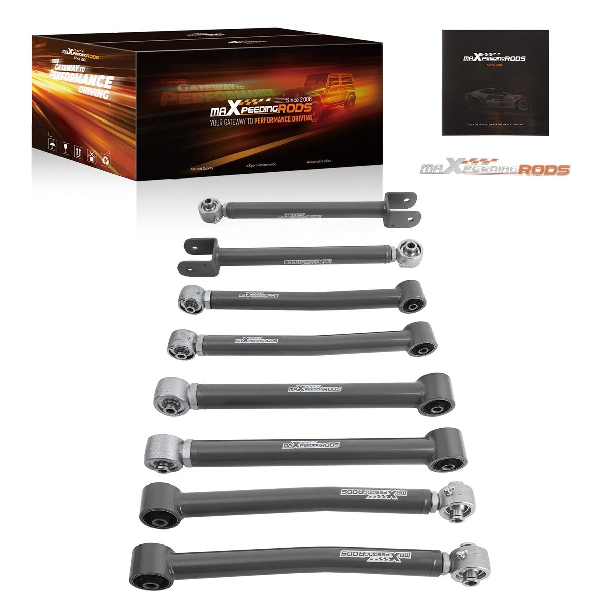 8x Adjustable Control Arms for 0-6" Lift Jeep Wrangler JK 2007-2018