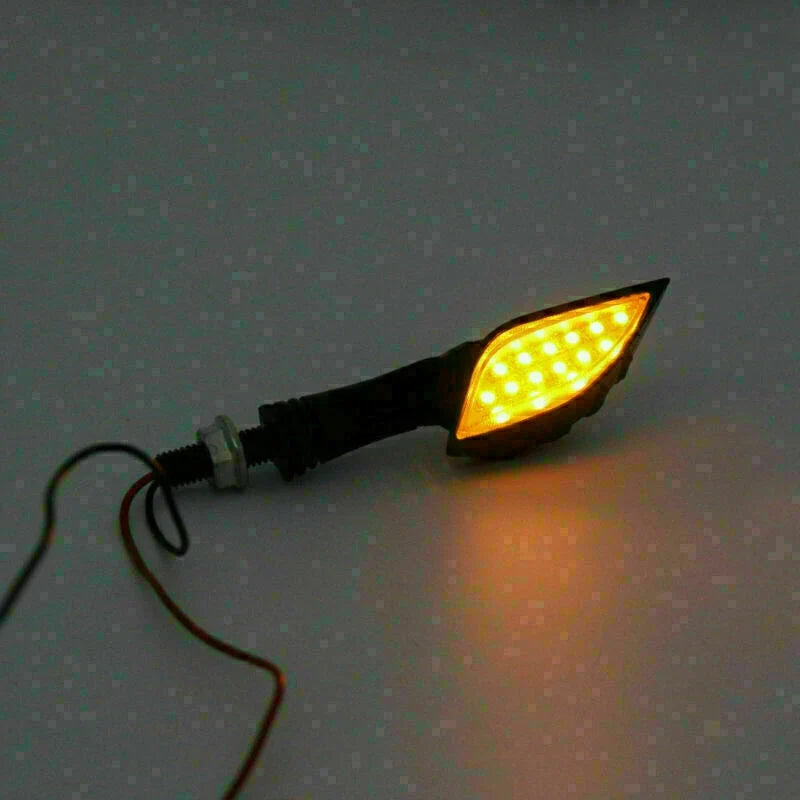 Universal Motorcycle LED Turn Signals Blinker Indicator - Black Skeleton Hand
