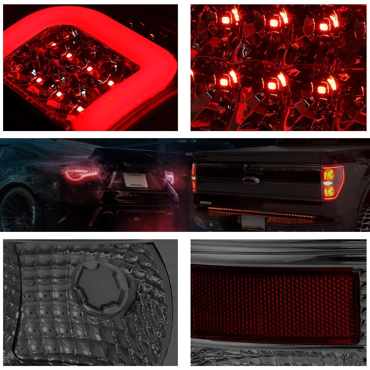 Smoked 3D LED C-Bar Tail Light for 2008–2016 Ford Super Duty