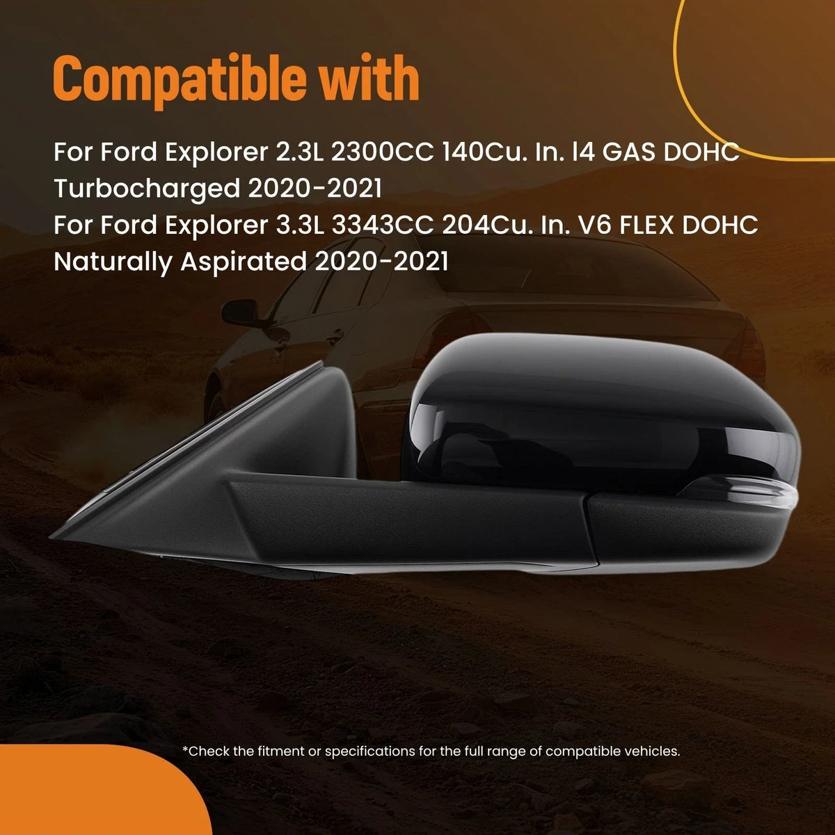 Heated Left Rear View Mirror for Ford Explorer 2020-2021
