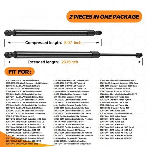 2X Rear Hatch Liftgate Strut Shock for Chevy GMC Cadillac (2007–2014)