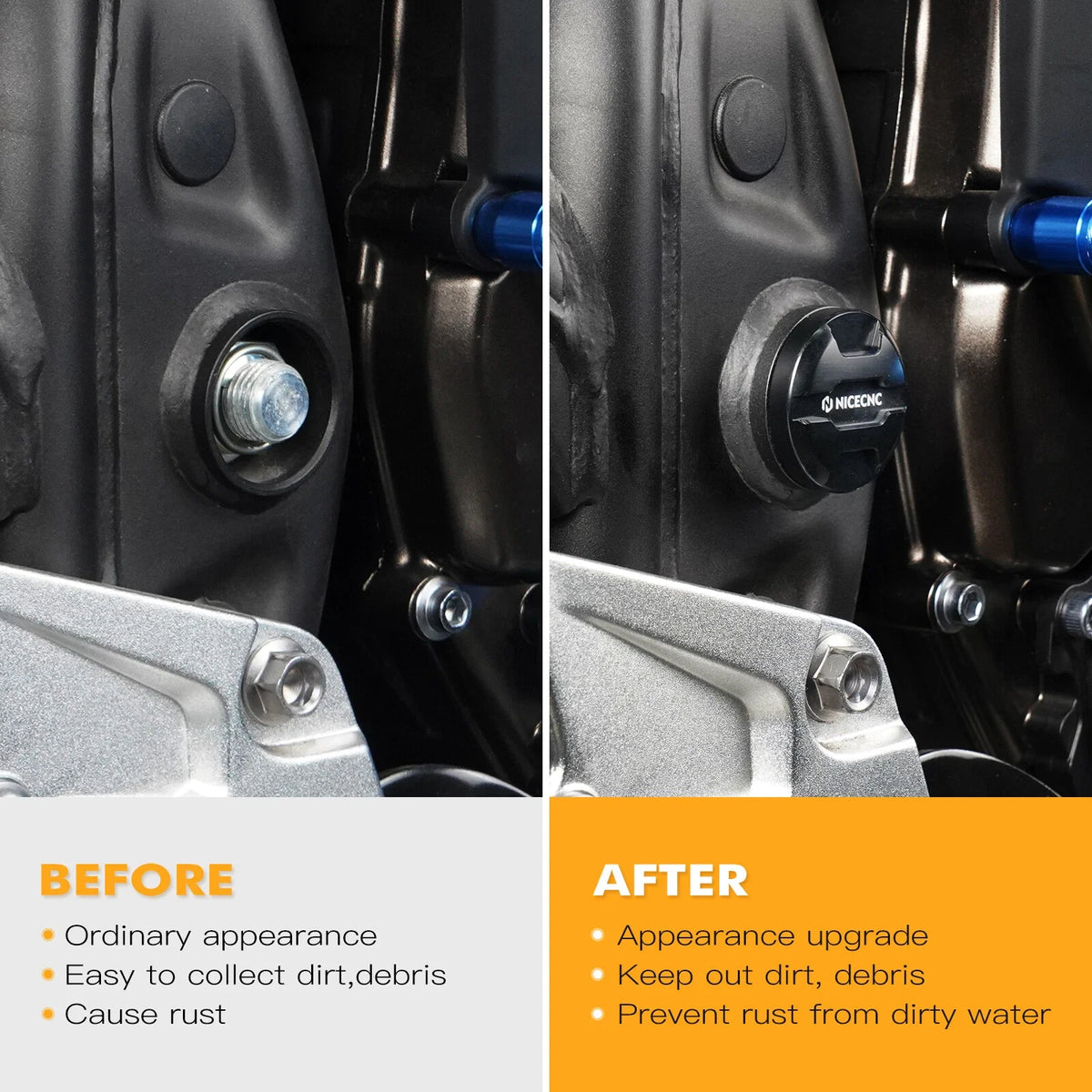 Frame Hole Insert Cover Set for Yamaha Tenere 700 (2019–2024)