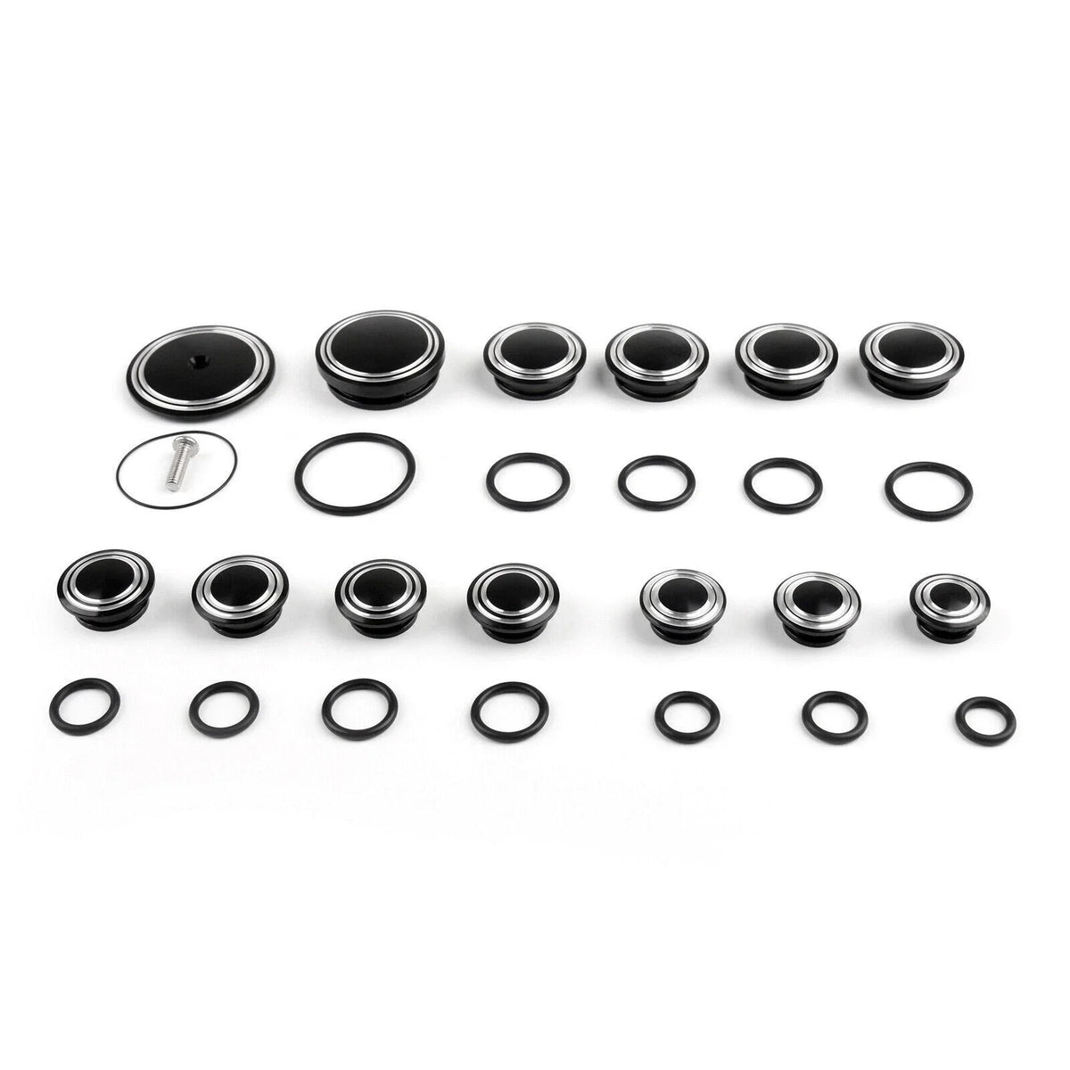 Set of 2 Frame Hole Caps for BMW R1200 R Nine T (2014–2016) Black