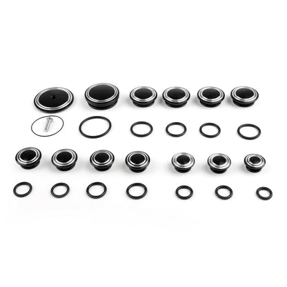 Set of 2 Frame Hole Caps for BMW R1200 R Nine T (2014–2016) Black