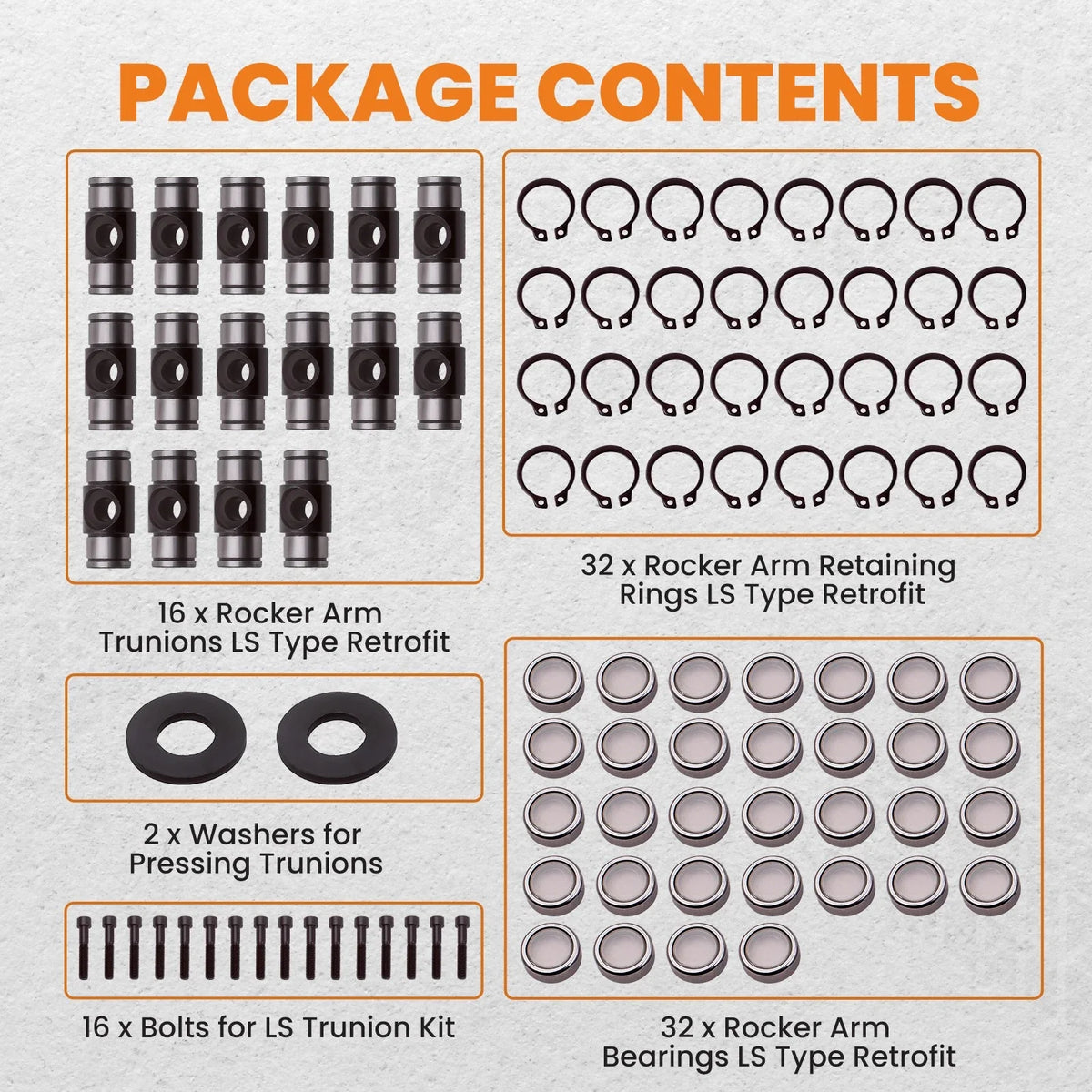 Trunion Kit for Rocker Arms LS1/LS2/LS3/LS6/LS7 (4.8–7.0)