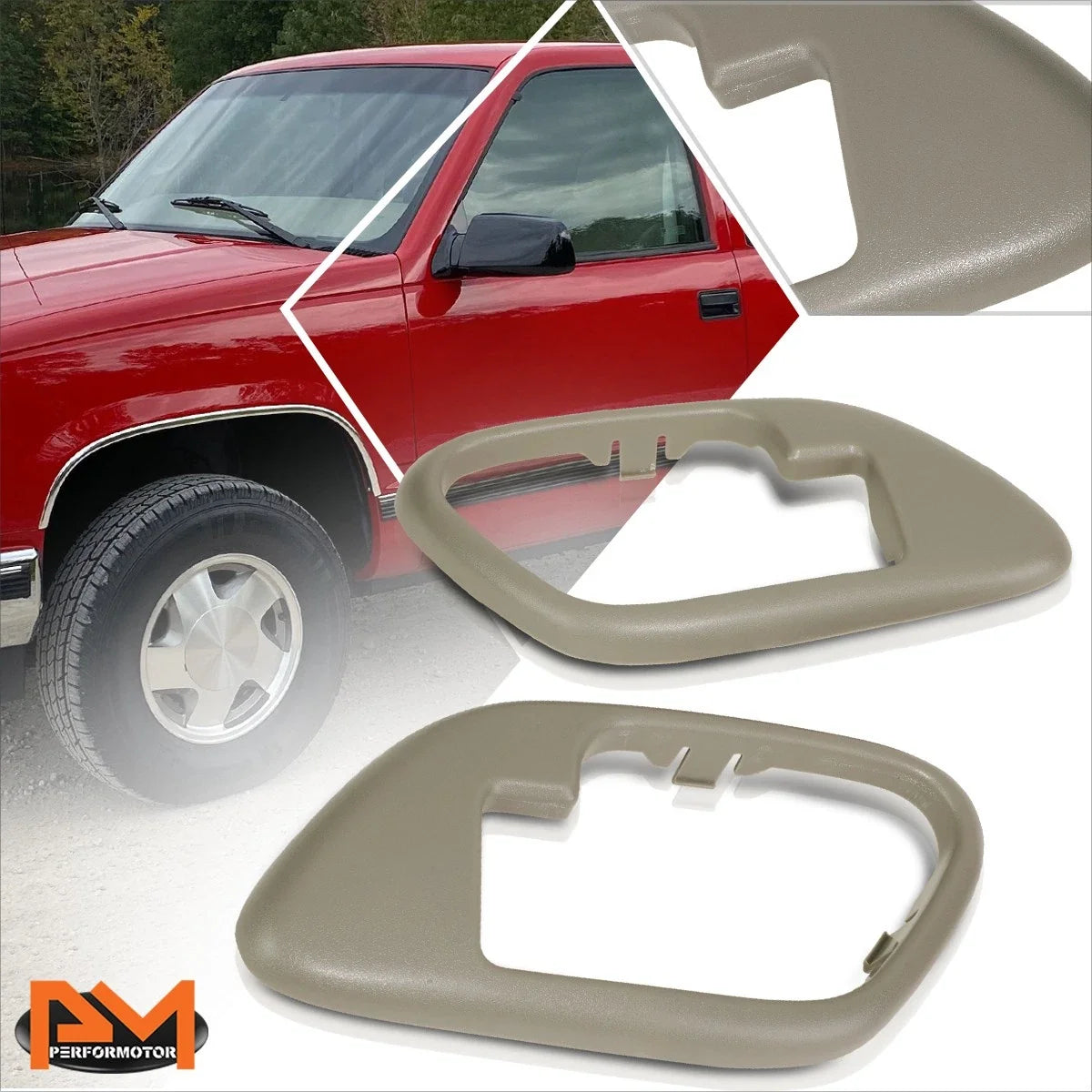 2X Front Door Handle Bezels for GMC Chevy Tahoe Yukon C/K Pickup 1995-1999