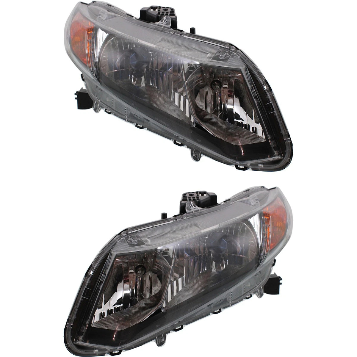 Left & Right Headlight Set for Honda Civic 2012 (Halogen, w/ Bulbs)