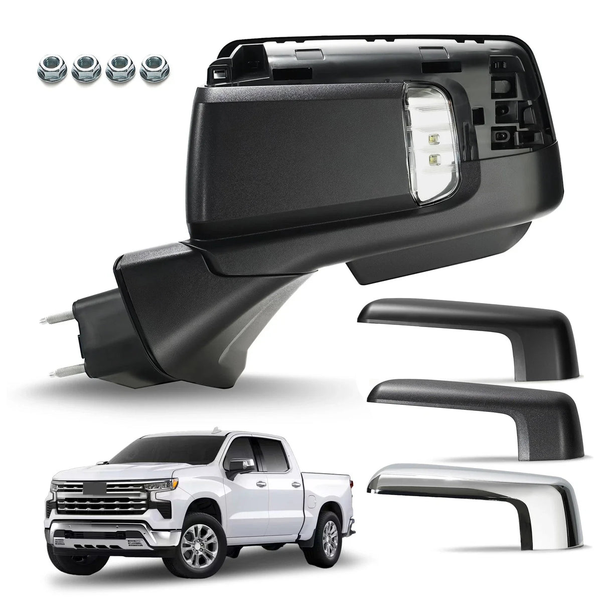 Side Mirror with Camera for Chevy Silverado 1500 (2019–2024) 16 Pin Left