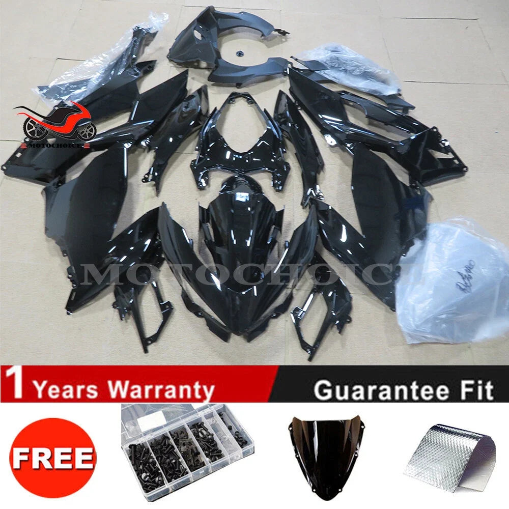 Fairing Kit for Kawasaki Ninja 400 (2018–2023) Glossy Black ABS