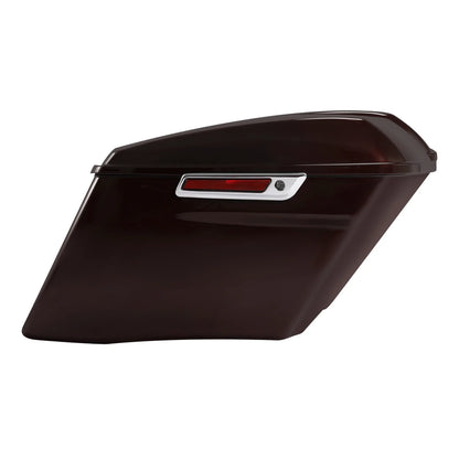 4" Stretched Saddlebags in Midnight Crimson for Harley Road Glide 2014–2024