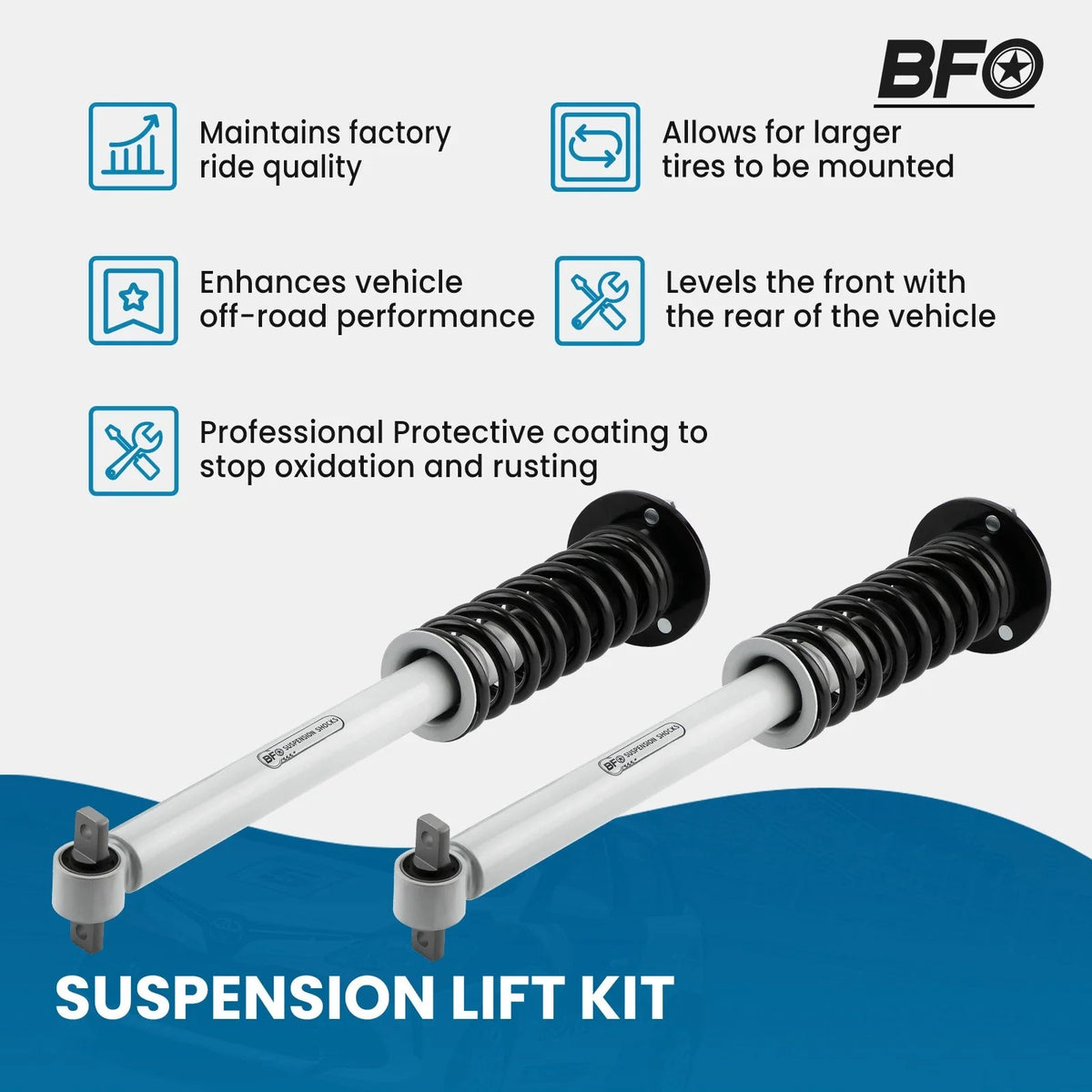2X 6" Front Lift Nitrogen Struts for Ford F-150 4WD (2014–2023)