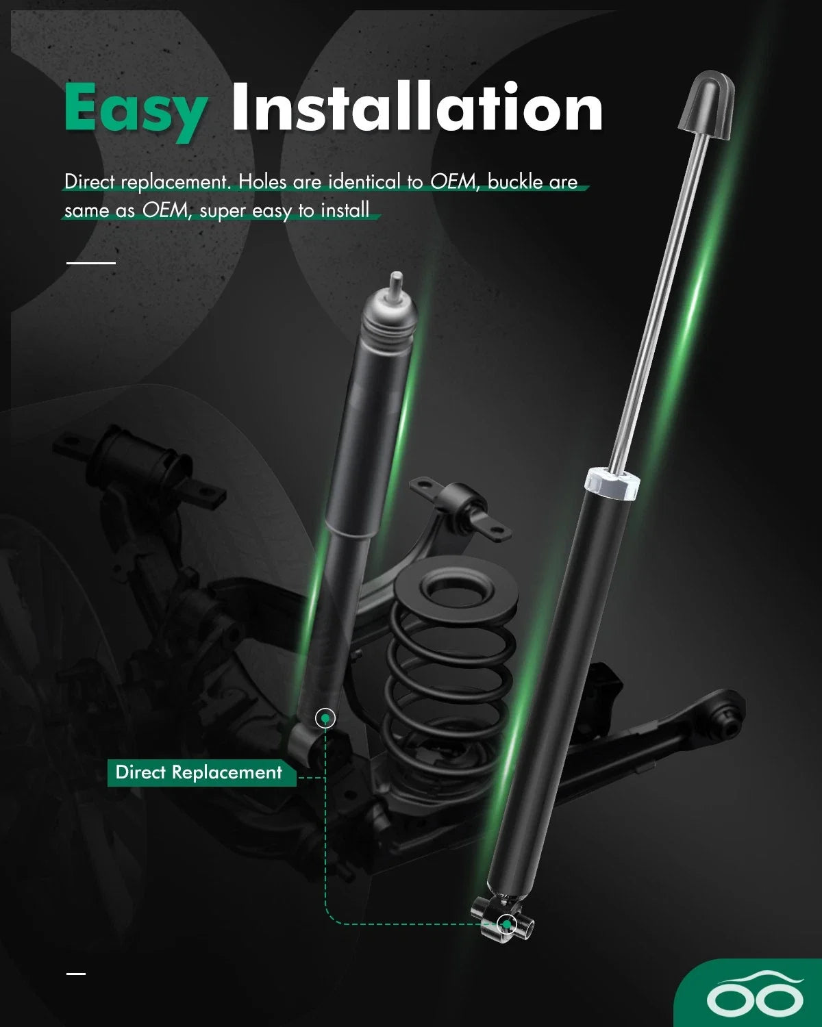 Rear Shocks & Struts Pair for 2012-2020 Chevrolet Sonic