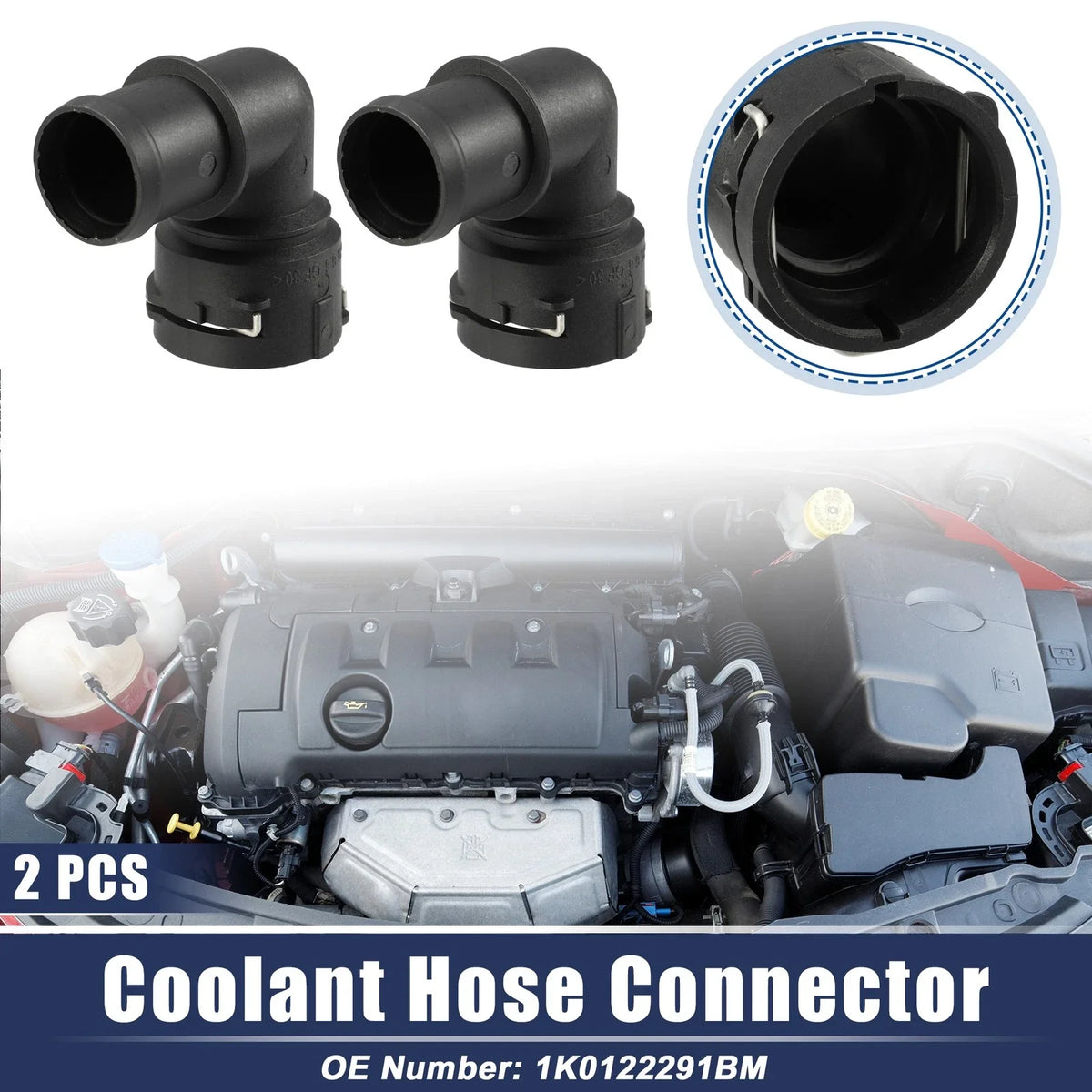 2pcs Radiator Coolant Hose Flange for Audi A3 (2006–2013)