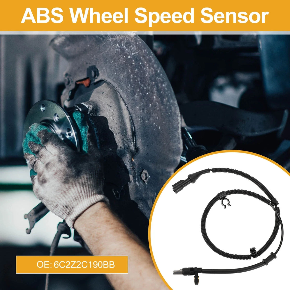 ABS Wheel Speed Sensor No.6C2Z2C190BB for Ford E-250 (2006–2007) Rear Right