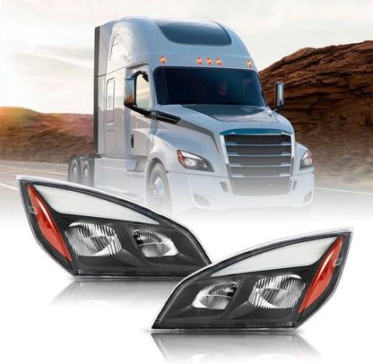 Full LED Black Headlights for Freightliner Cascadia (2018–2022) L+R