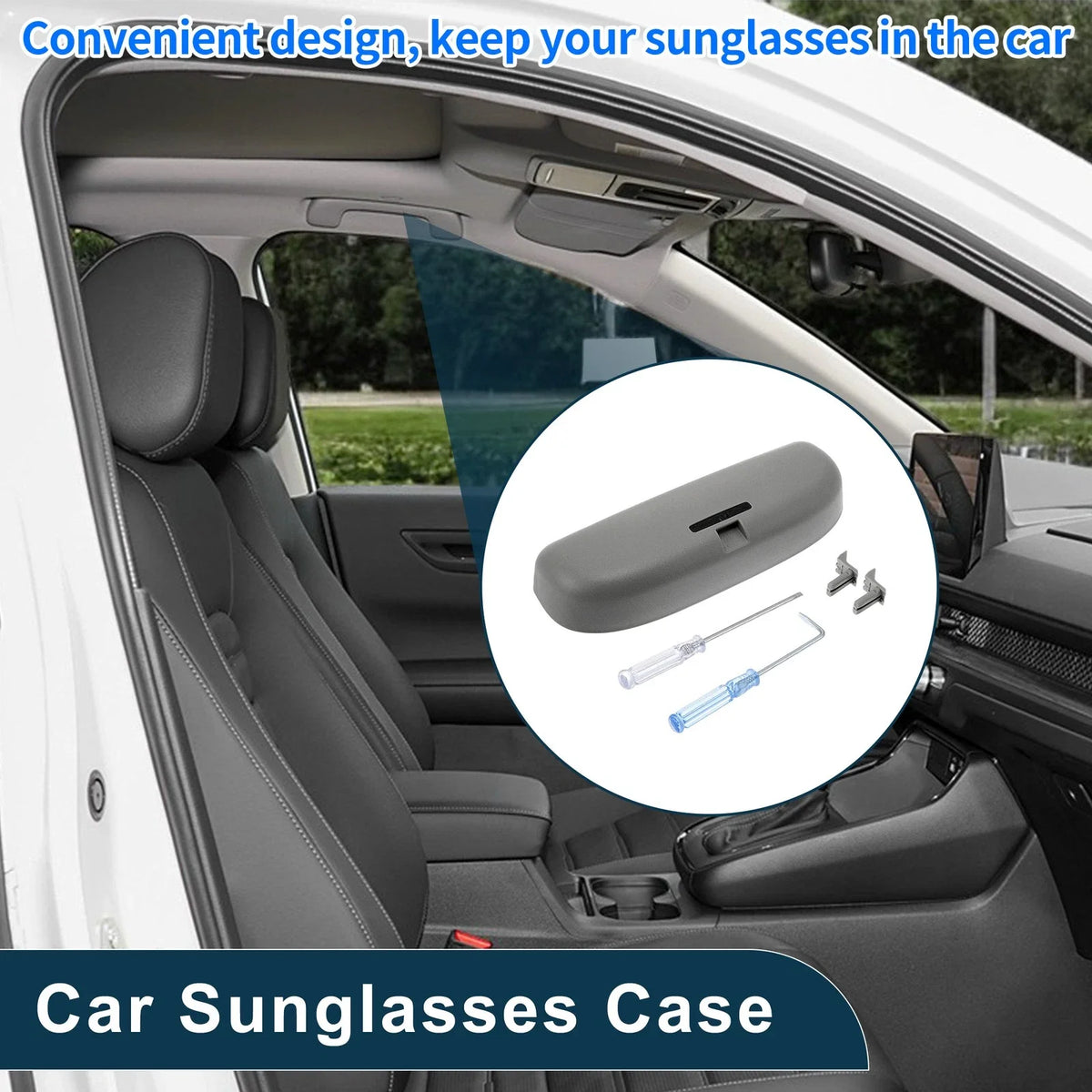 Sunglasses Case for Honda Civic (2016–2023) Eyeglasses Holder Dark Grey