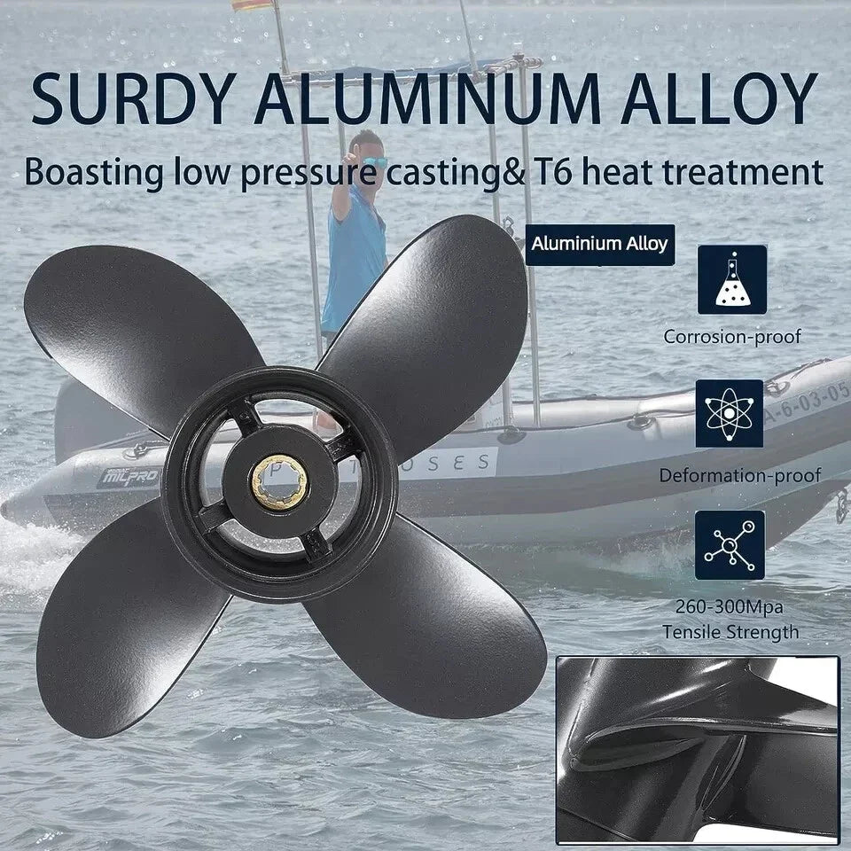 9.25 x 10 Aluminum Boat Outboard Propeller for Honda 8-20HP (RH)