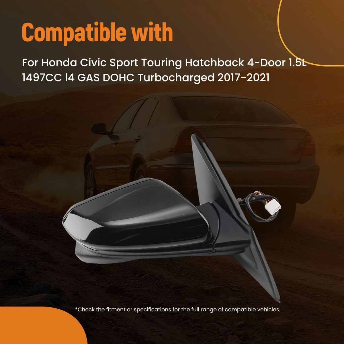 Right Power Folding Mirror with Camera for Civic Sport 2017-2021