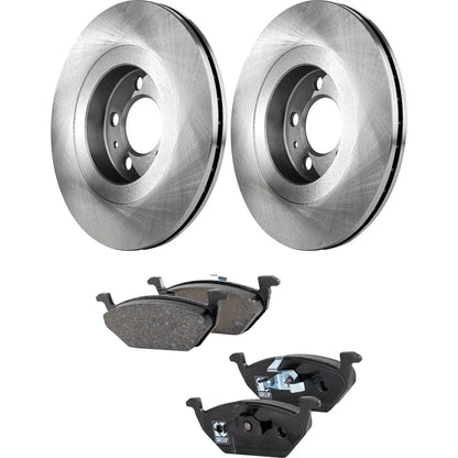 Front Brake Disc Rotors and Pads Kit for VW Golf Jetta (1999)