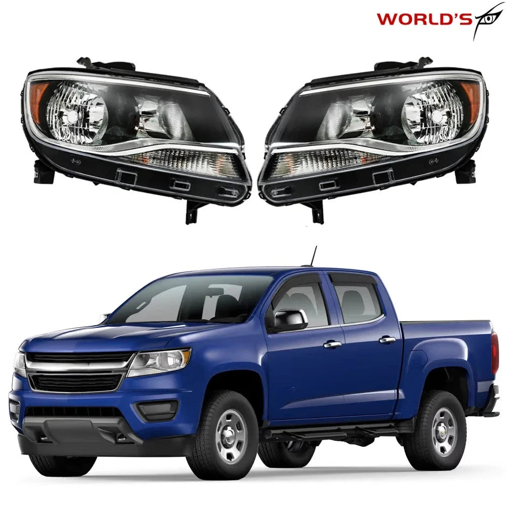Pair Headlights for Chevy Colorado (2015–2022) Halogen Clear Lens