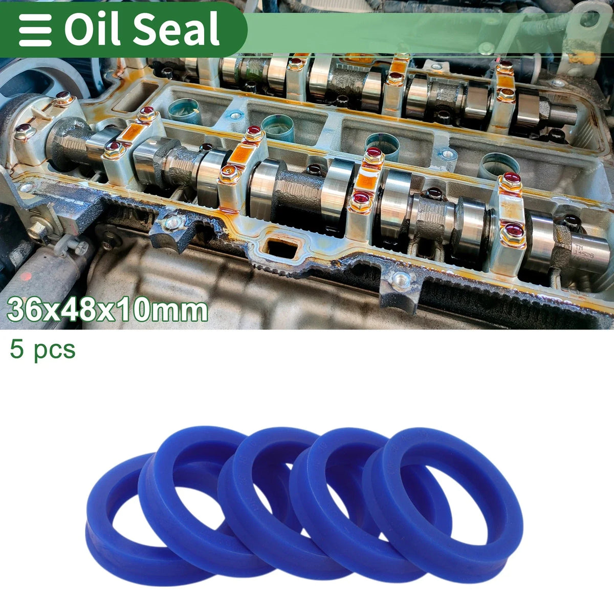 Set of 5 Oil Seal Rotary Shaft Seal 36x48x10mm High Pressure TPU