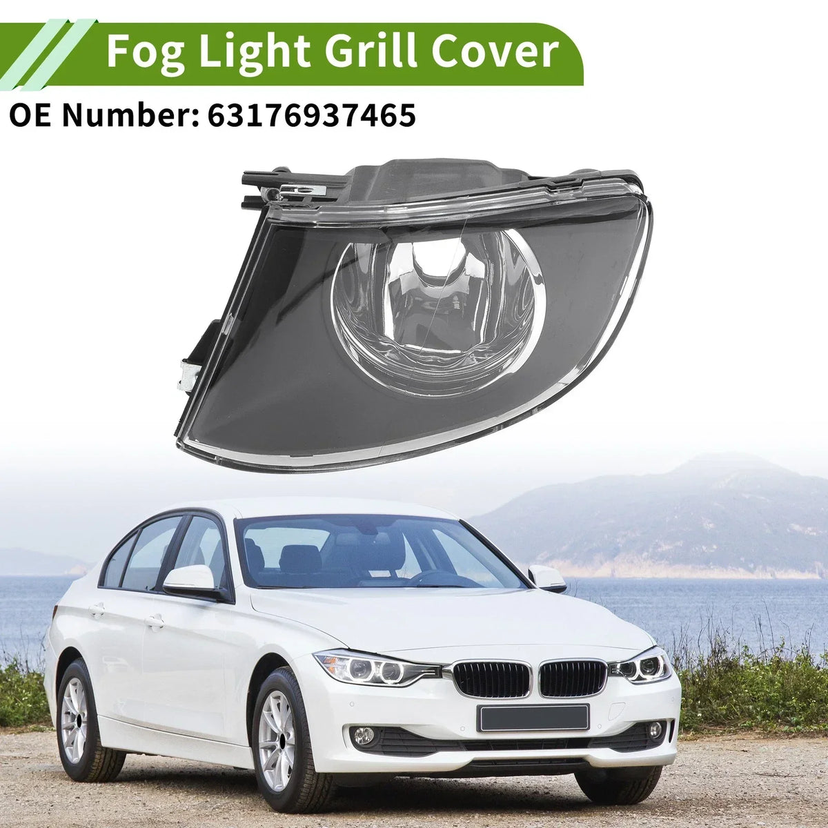 Left Side Fog Light Grill Compatible with BMW 3 Series 2007-2011