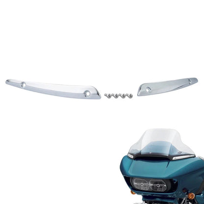 Chrome Split Windshield Side Trims for 2015–2023 Harley Road Glide