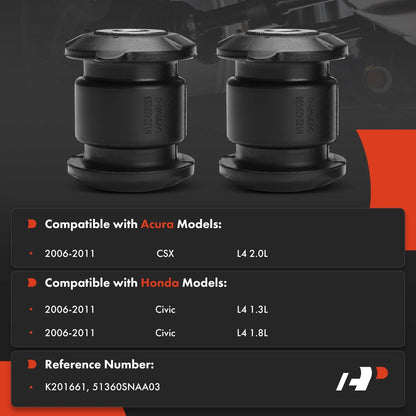 Control Arm Bushing Pair - 2X for Honda Civic 2006-2011 & Acura CSX
