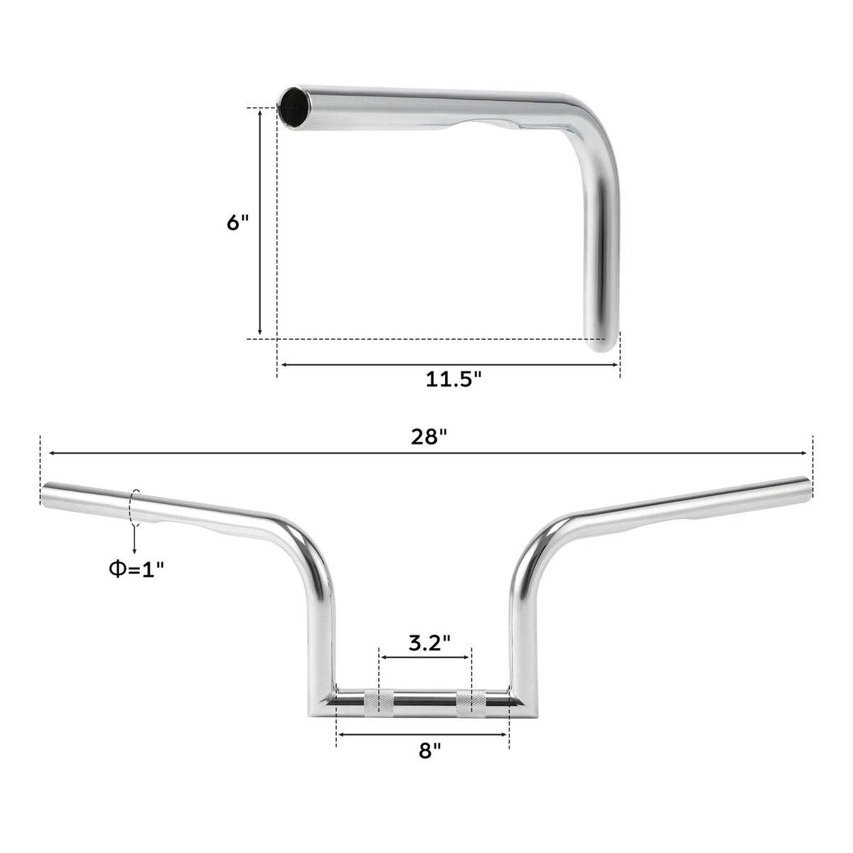 6" Rise Handlebar for Harley Sportster Iron 883 XL 883 1200 (2007–2014)