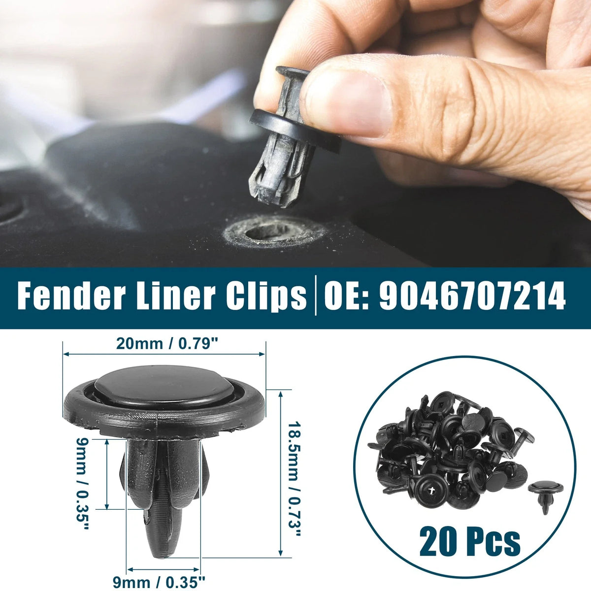 20 Pcs Fender Liner Clips No. 90467-07214/90467-A0037 for Toyota Avalon (1995–2020)