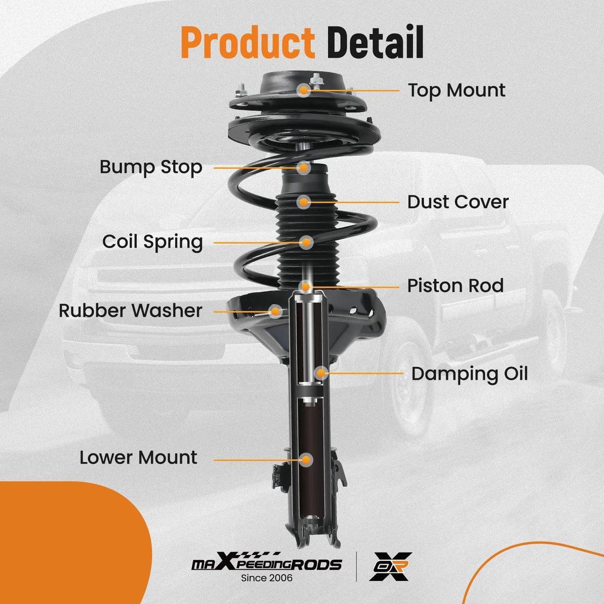 Coil Spring Assembly Front Struts Pair for Subaru Impreza (2008-2011)